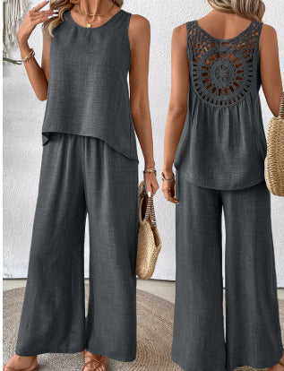 Sahara Breeze Two-Piece Set – Relaxed Wide-Leg Summer Outfit
