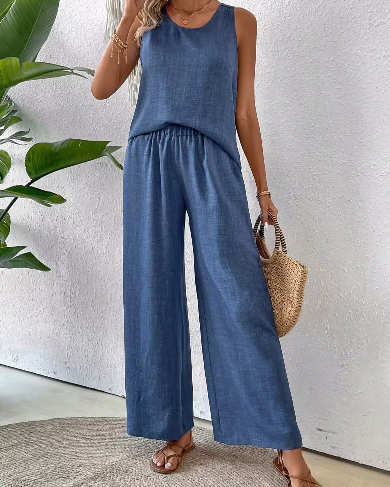 Sahara Breeze Two-Piece Set – Relaxed Wide-Leg Summer Outfit