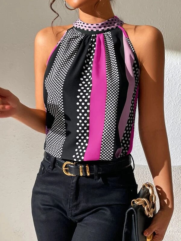 Coastal Glow Halter Top Color Matching Camisole