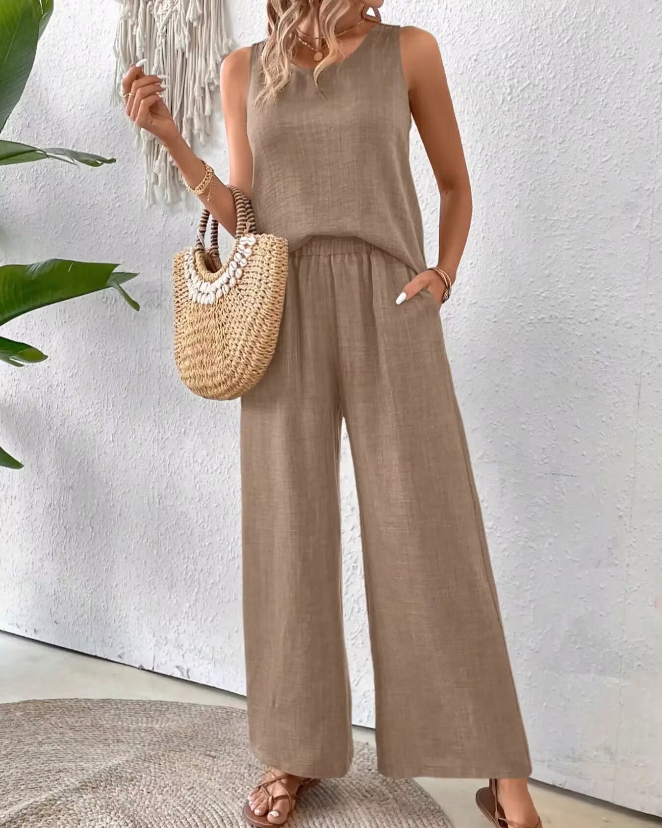 Sahara Breeze Two-Piece Set – Relaxed Wide-Leg Summer Outfit