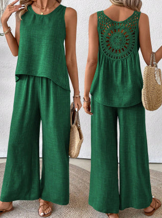 Sahara Breeze Two-Piece Set – Relaxed Wide-Leg Summer Outfit