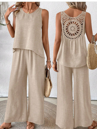 Sahara Breeze Two-Piece Set – Relaxed Wide-Leg Summer Outfit