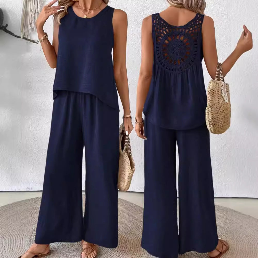 Sahara Breeze Two-Piece Set – Relaxed Wide-Leg Summer Outfit
