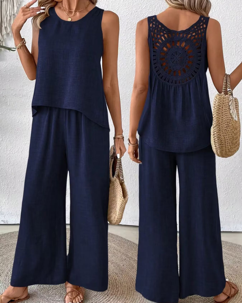 Sahara Breeze Two-Piece Set – Relaxed Wide-Leg Summer Outfit