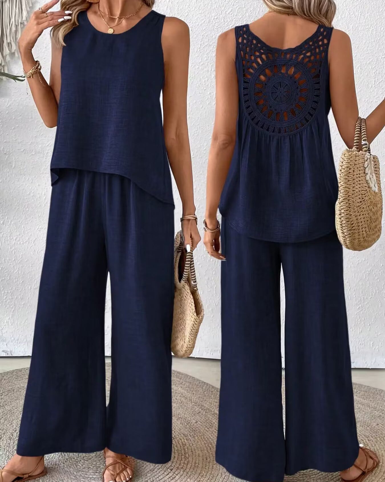 Sahara Breeze Two-Piece Set – Relaxed Wide-Leg Summer Outfit