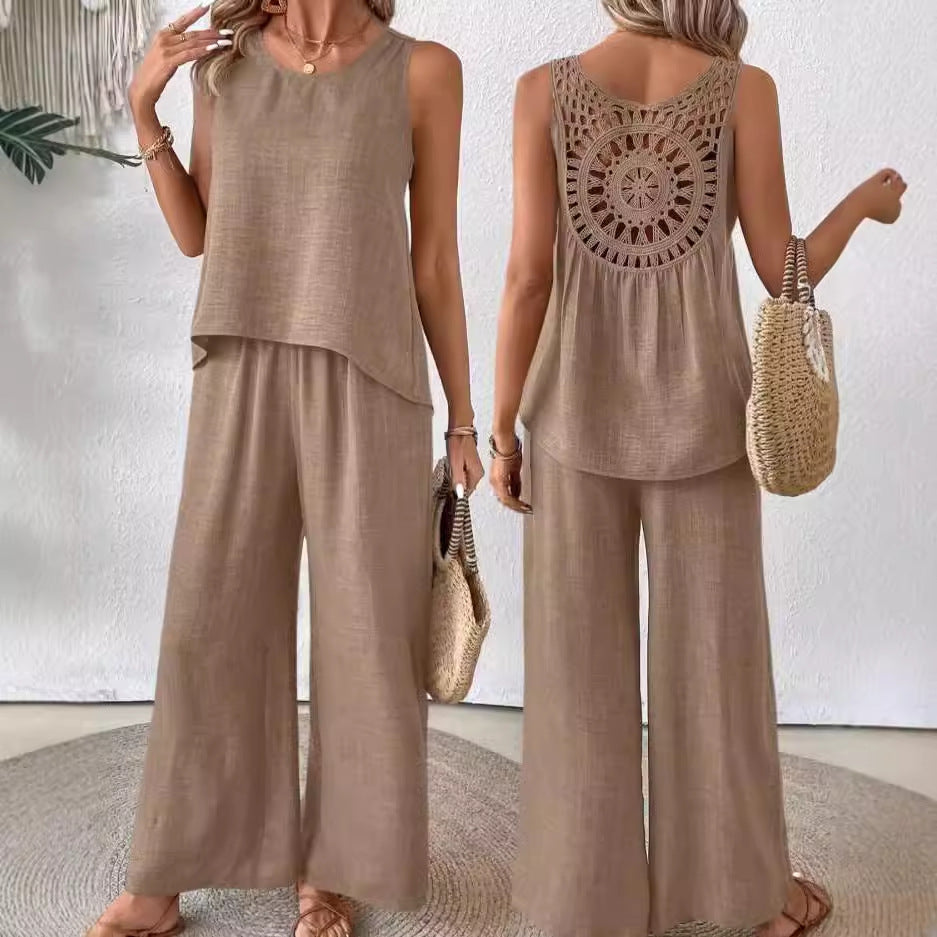Sahara Breeze Two-Piece Set – Relaxed Wide-Leg Summer Outfit
