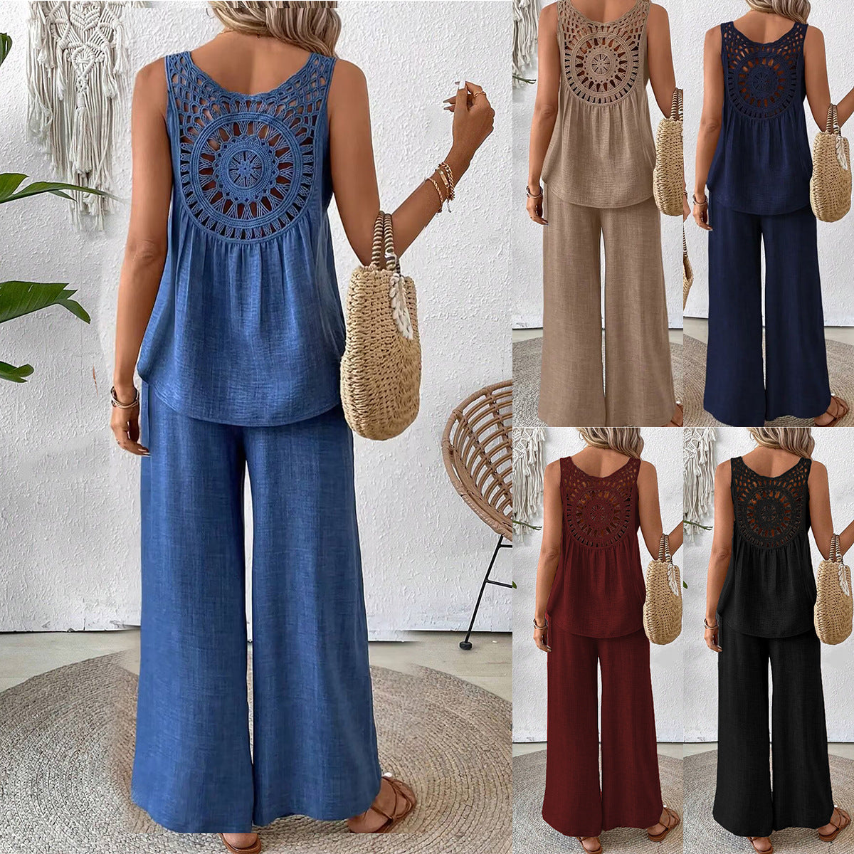 Sahara Breeze Two-Piece Set – Relaxed Wide-Leg Summer Outfit