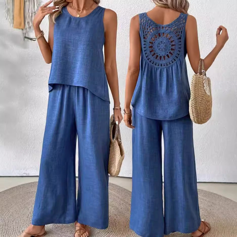 Sahara Breeze Two-Piece Set – Relaxed Wide-Leg Summer Outfit
